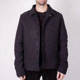 Heavy Cotton Button-Up Jacket Black