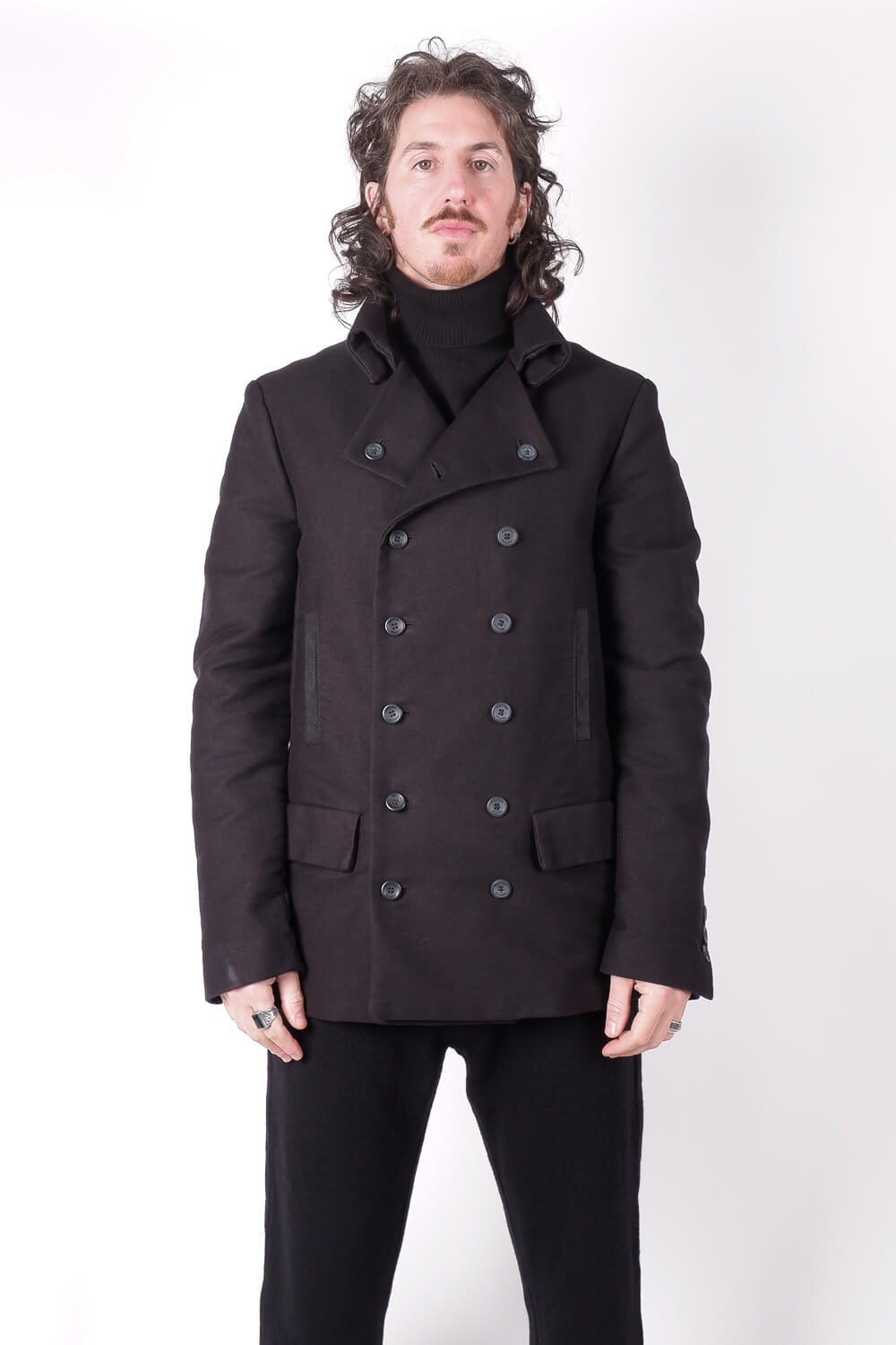 Heavy German Cotton Military Jacket Black