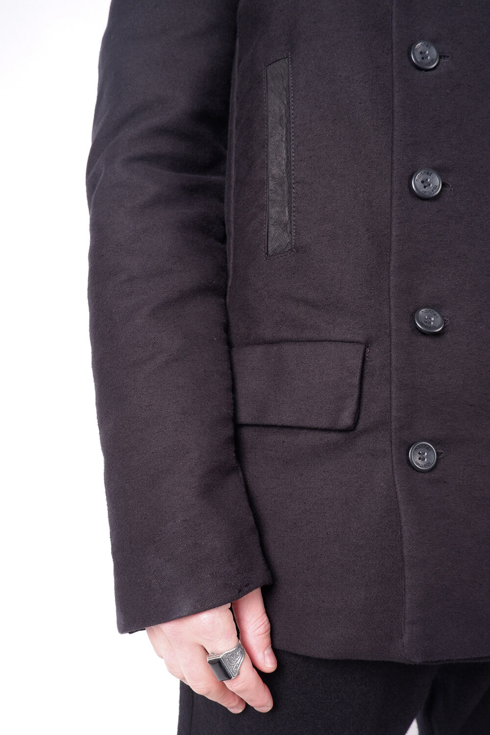 Heavy German Cotton Military Jacket Black