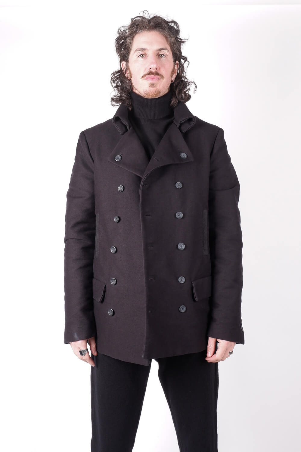 Heavy German Cotton Military Jacket Black