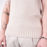 Heavy Woven Knit Polo Beige