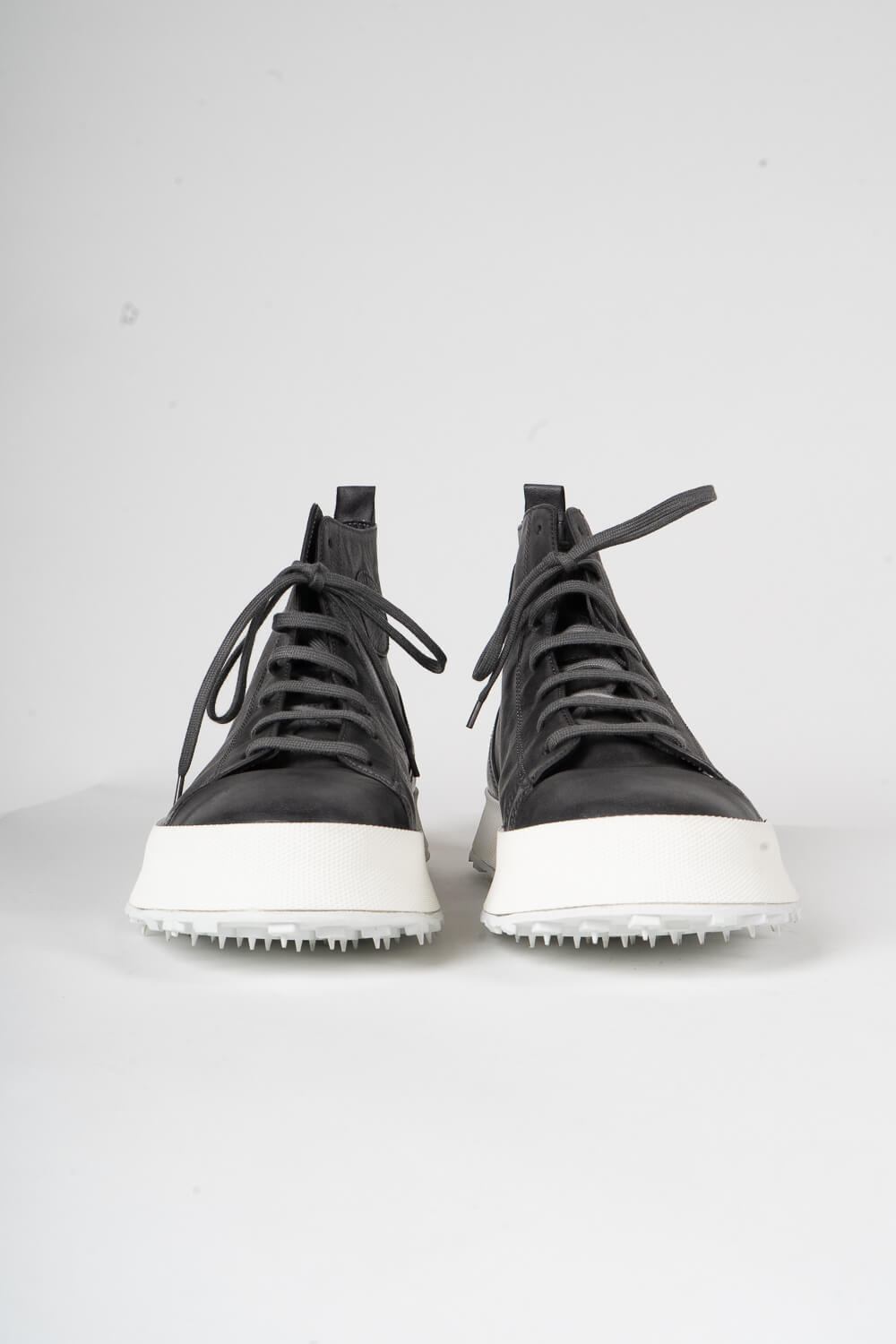 High Top Calf Leather Shoe Grey/White