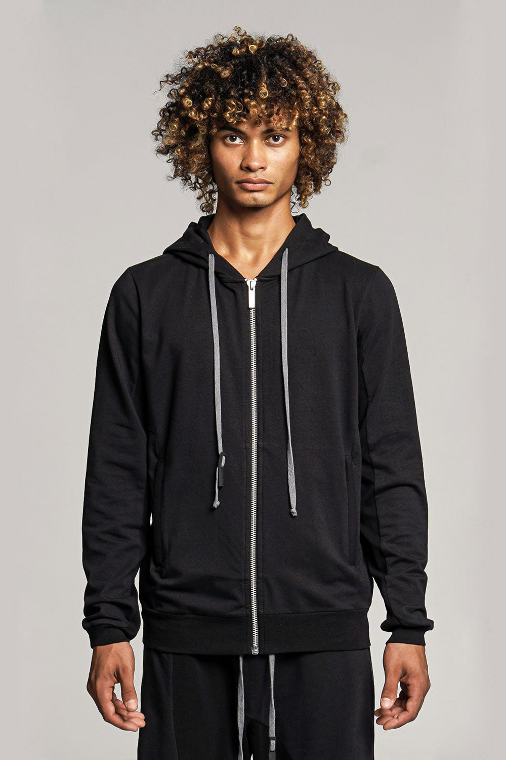 Hoodie Zip H002a Black