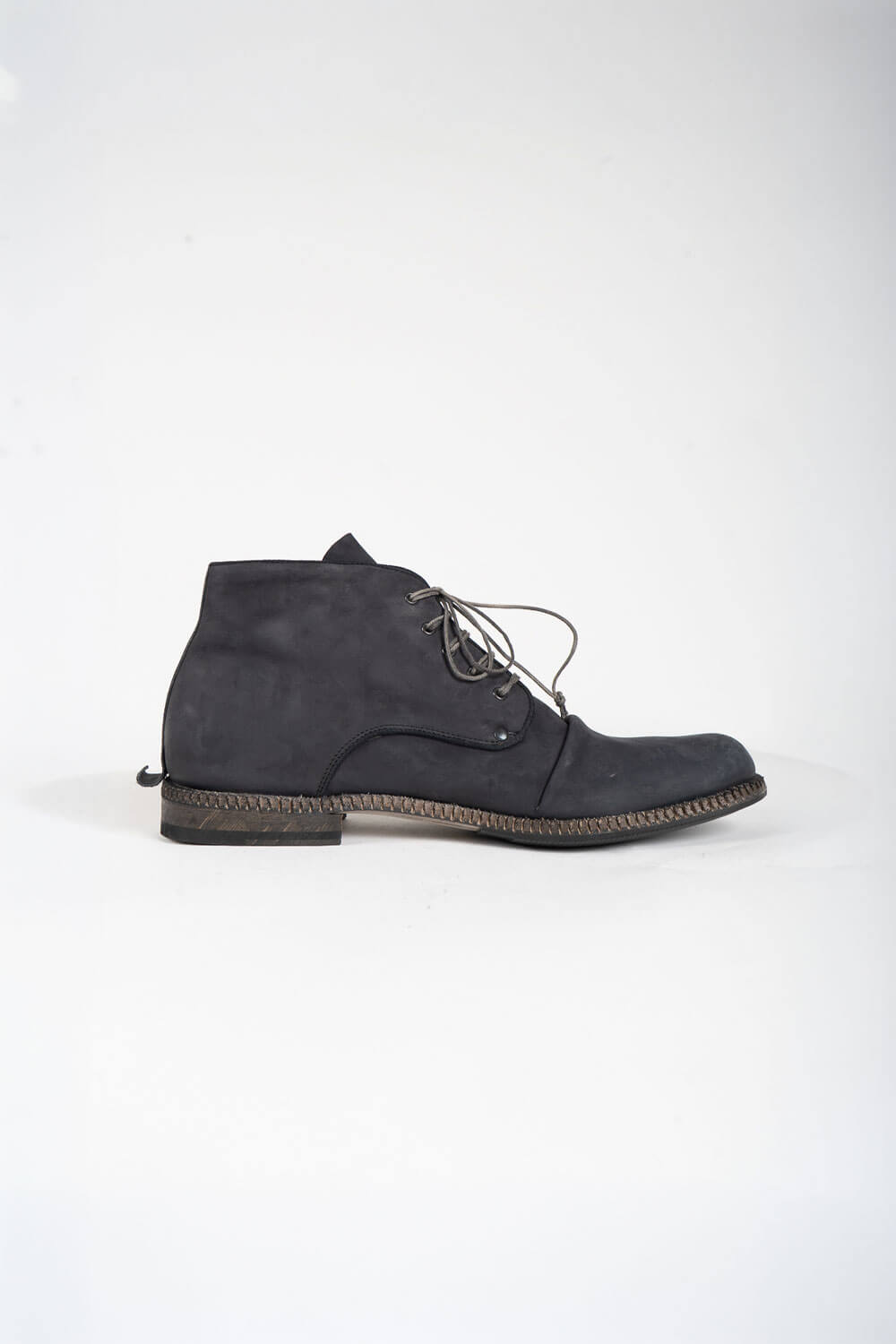 Italian Calf Leather Crease Effect Boot Charcoal