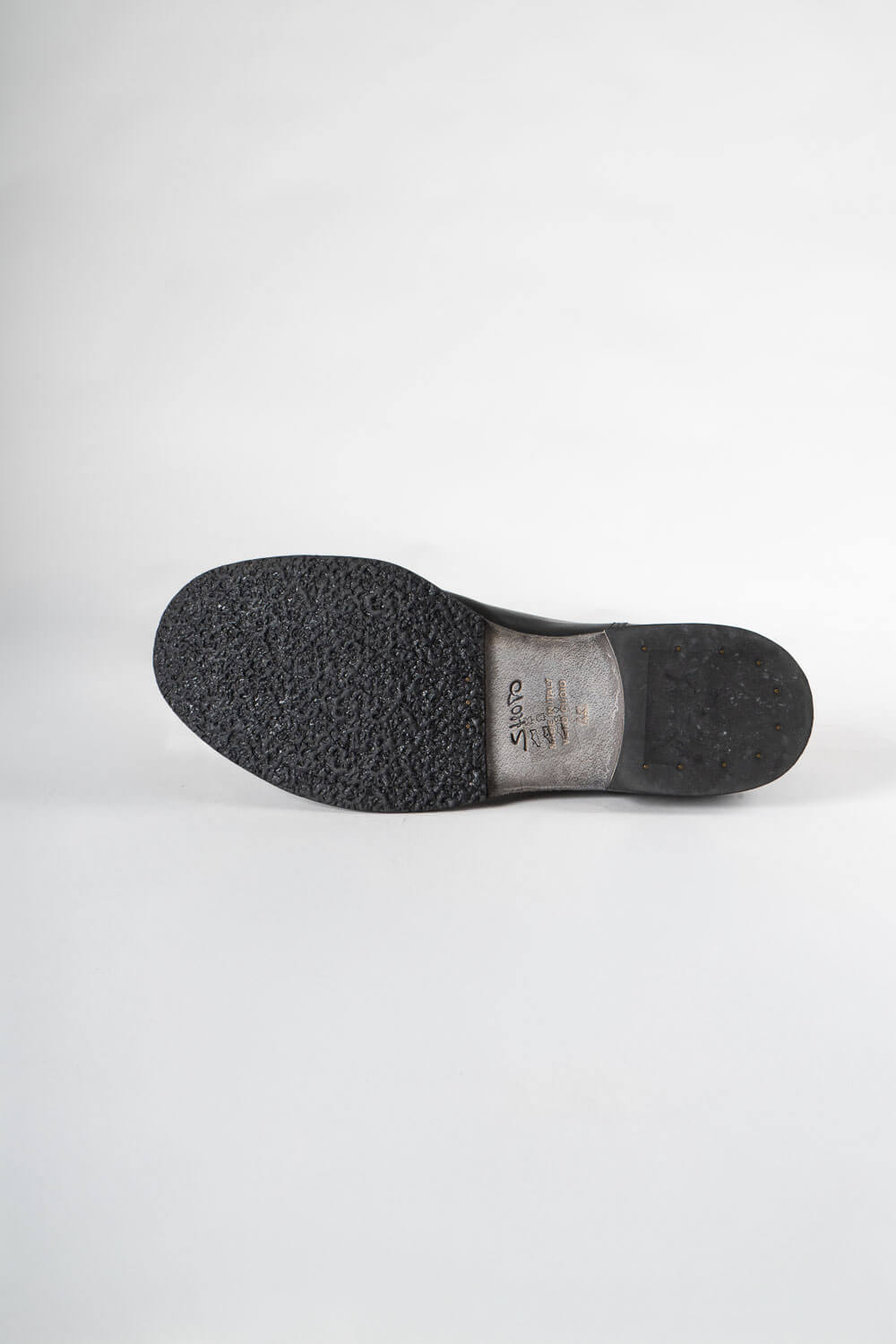 Italian Calf Leather Mid Zip-Up Crest Chelsea Boot Black