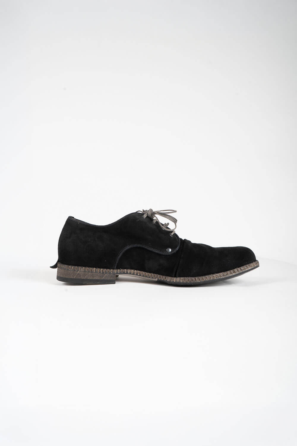 Italian Calf Suede Derby Shoe Black