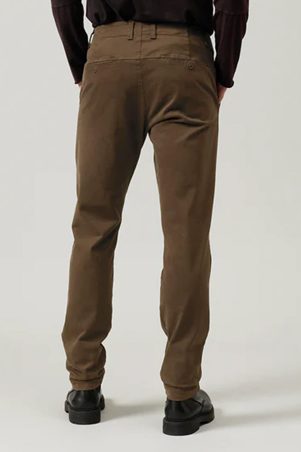 Italian Cotton Stretch Regular Fit Chinos Mud