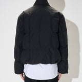 Italian Down Zip Detail Bomber Jacket Black