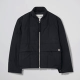 Italian Down Zip Detail Bomber Jacket Black