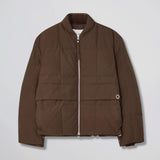 Italian Down Zip Detail Bomber Jacket Khaki Green