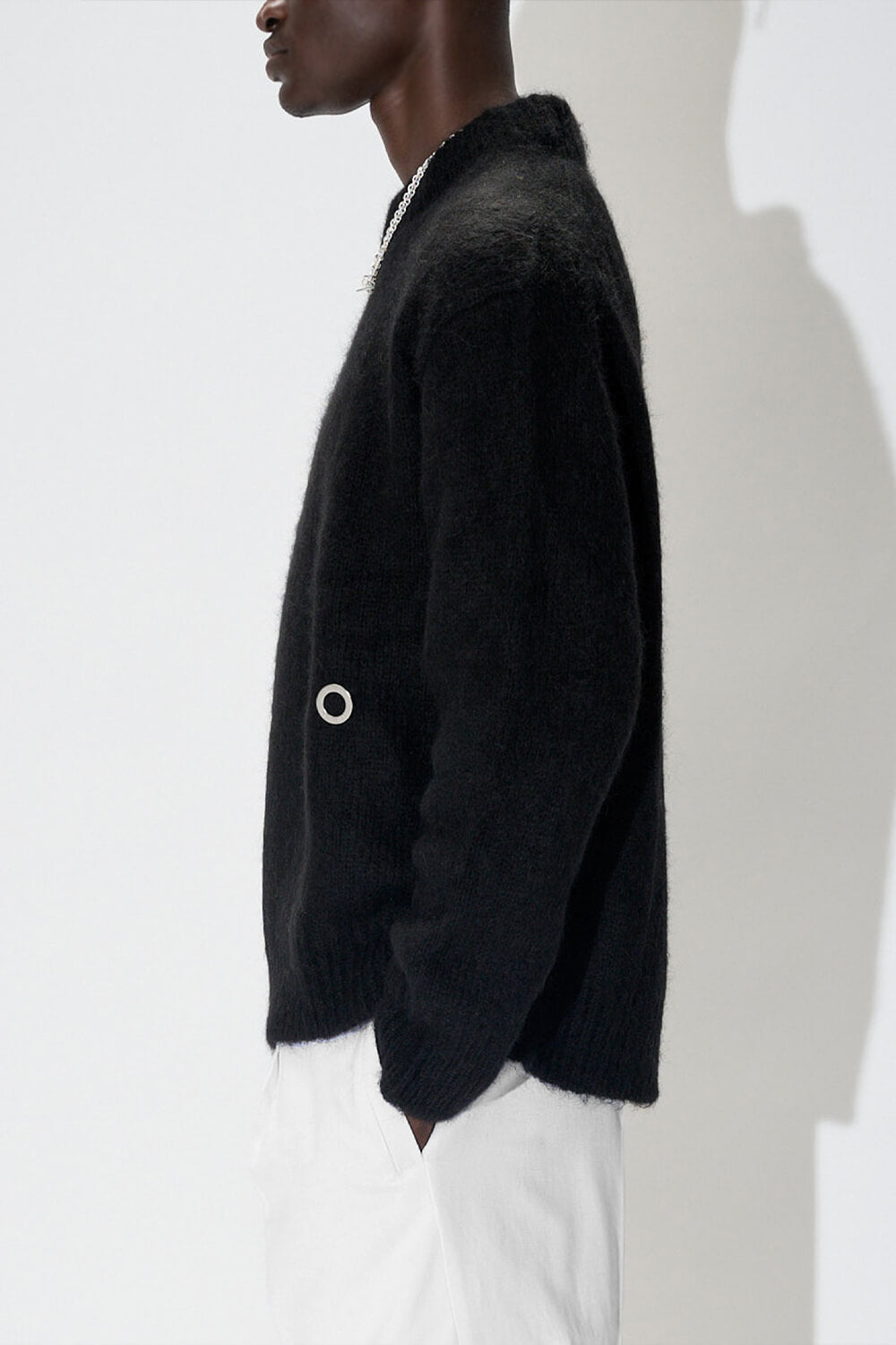 Italian Mohair Crewneck Knit Black