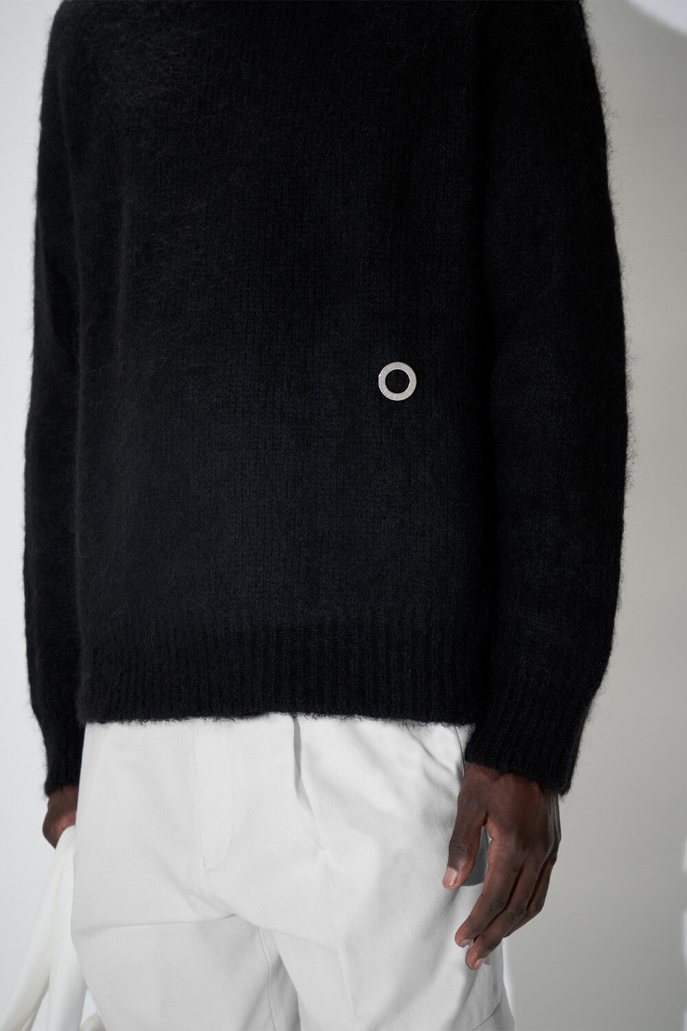 Italian Mohair Crewneck Knit Black