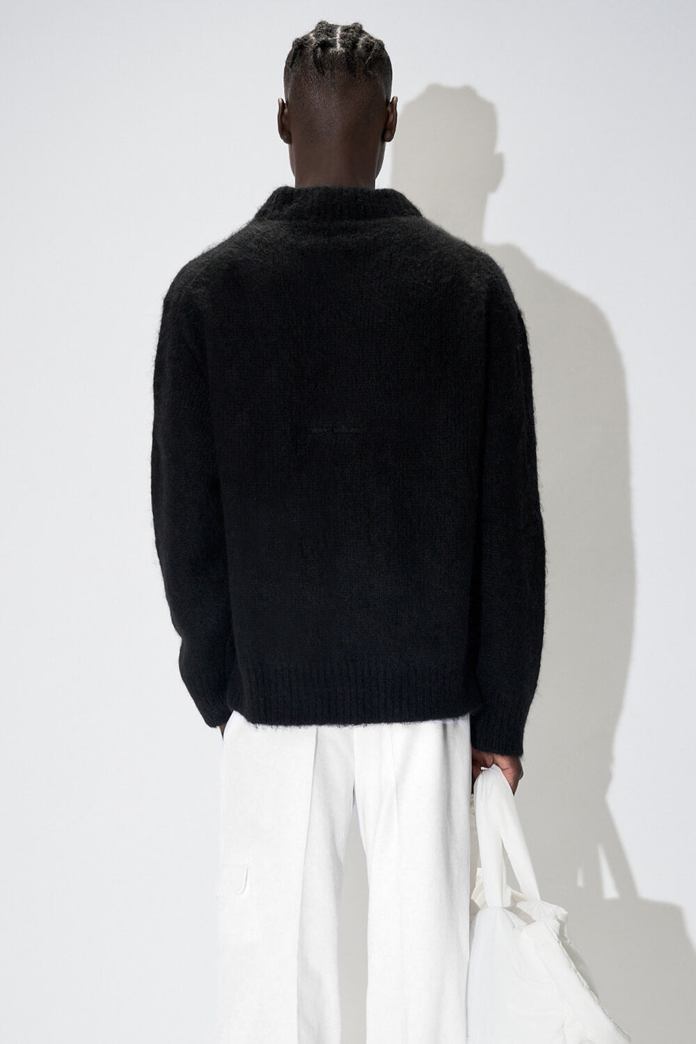 Italian Mohair Crewneck Knit Black