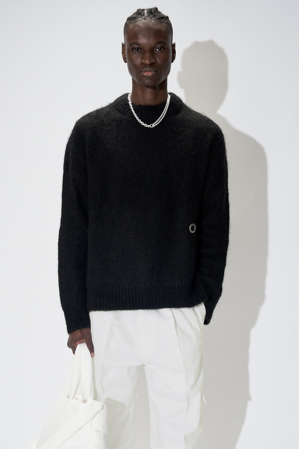 Italian Mohair Crewneck Knit Black