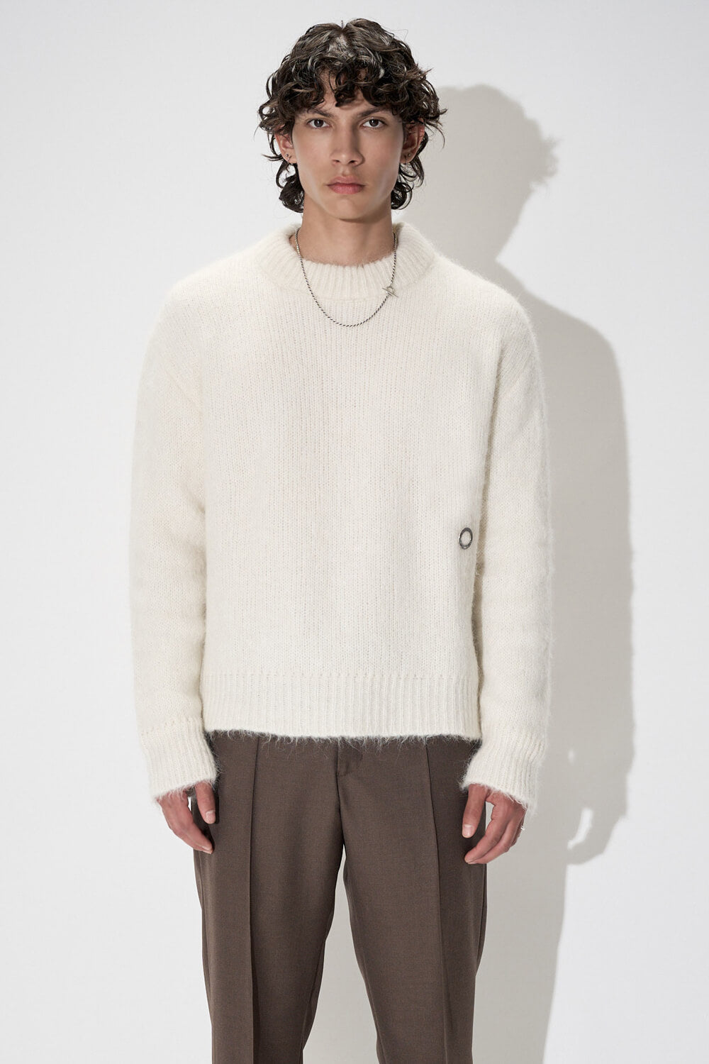 Italian Mohair Crewneck Knit Cream