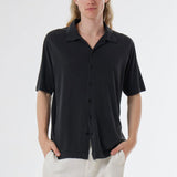 Italian Silk/Cotton Button-Up Shirt Charcoal