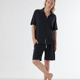 Cupro/Cotton Shorts Charcoal