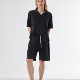 Cupro/Cotton Shorts Charcoal