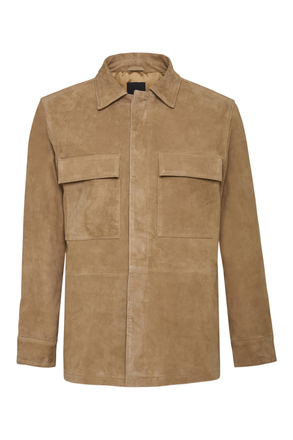 Italian Suede Overshirt Camel