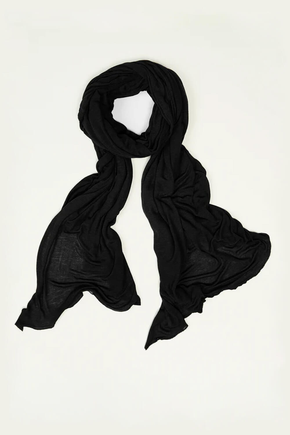 Italian Viscose Knitted Scarf Black