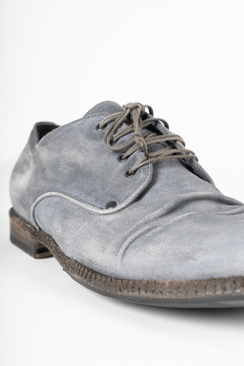 Italian Calf Brushed Effect Derby Shoe Grey