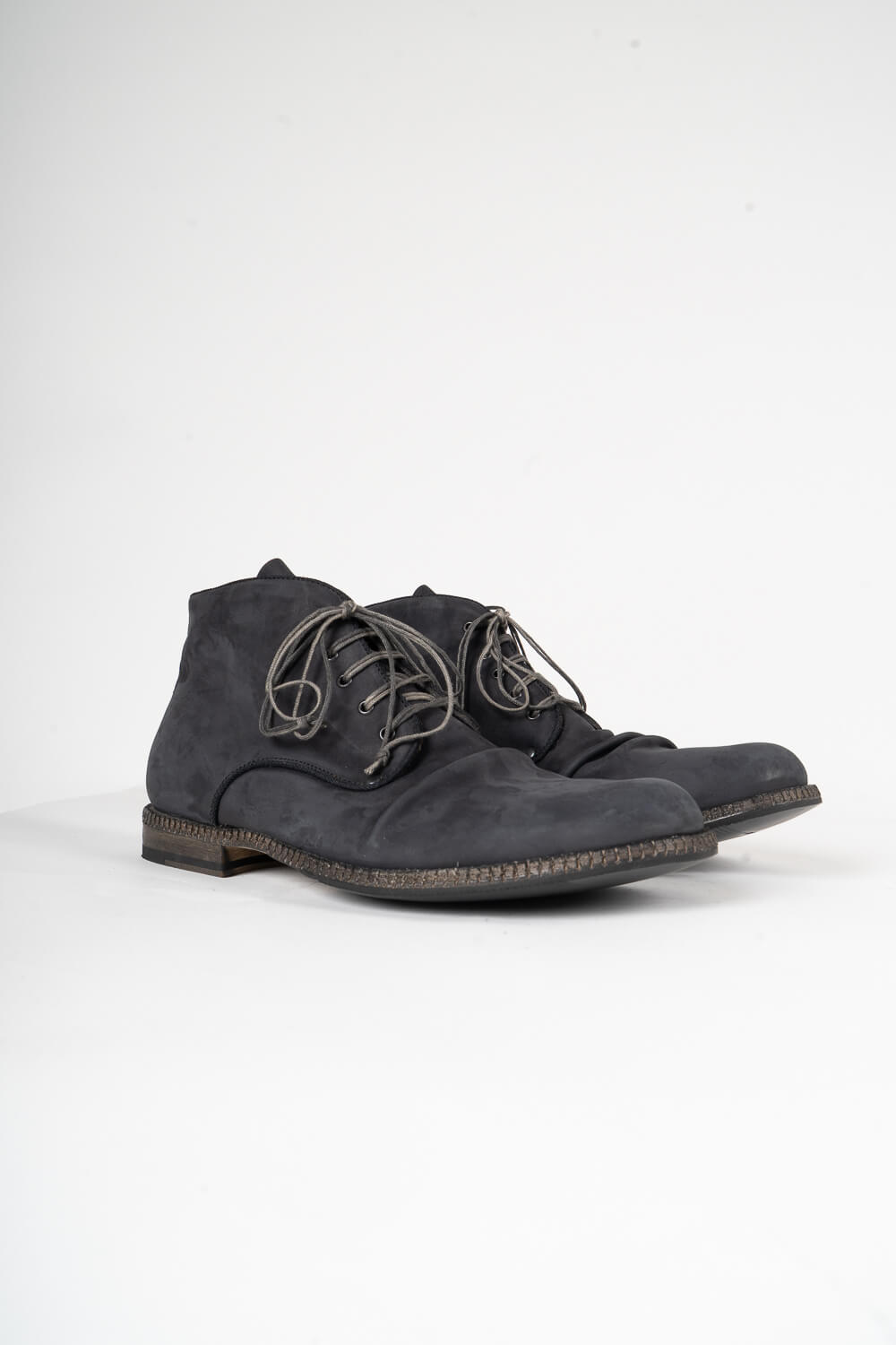 Italian Calf Leather Crease Effect Boot Charcoal