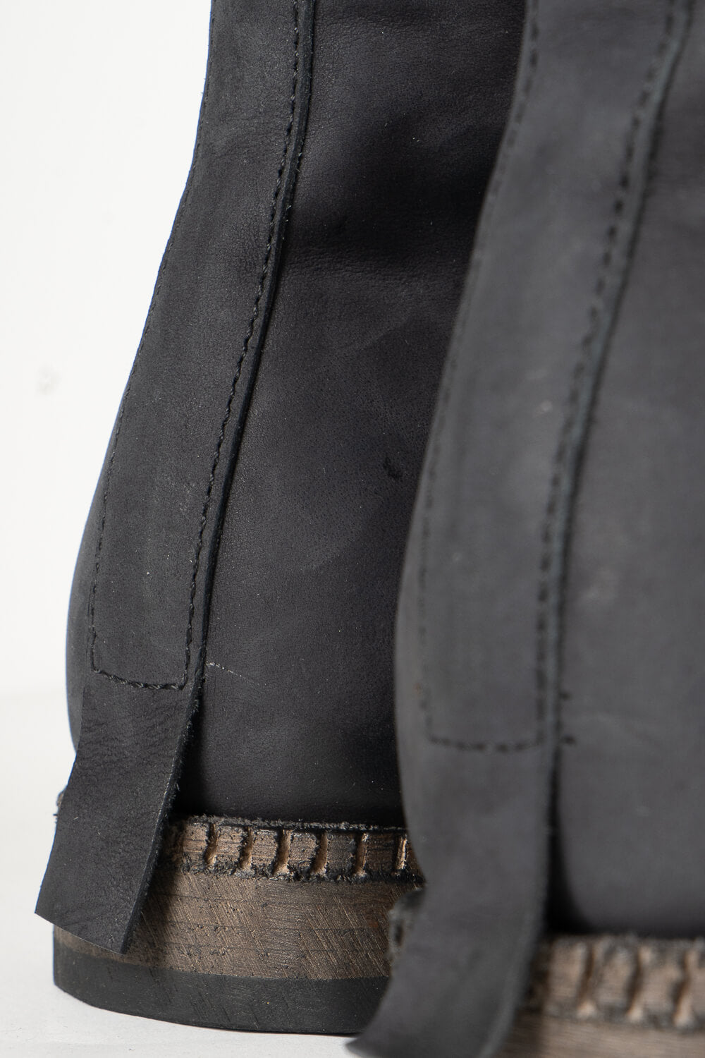 Italian Calf Leather Crease Effect Boot Charcoal