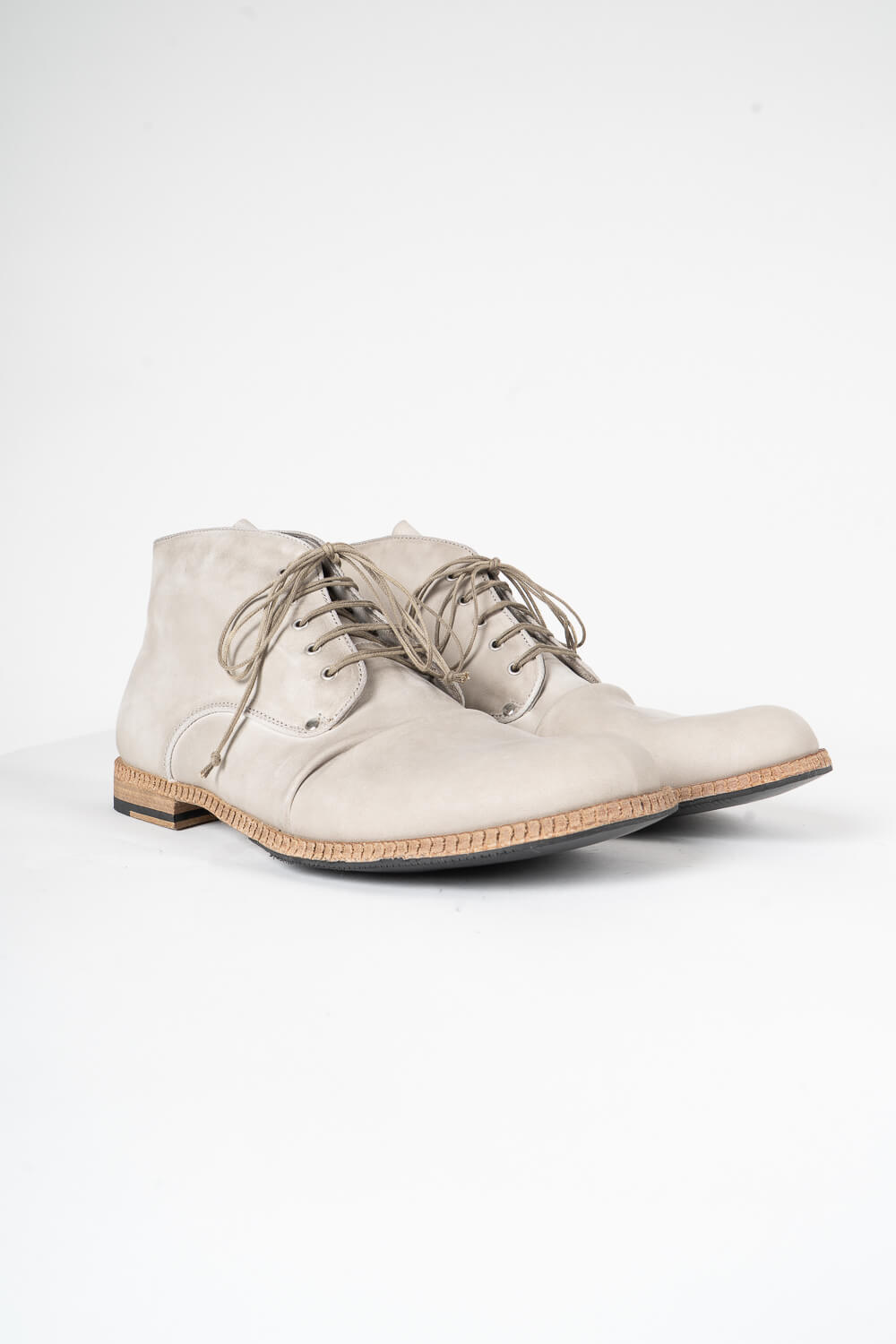 Italian Calf Leather Crease Effect Boot Dark Beige