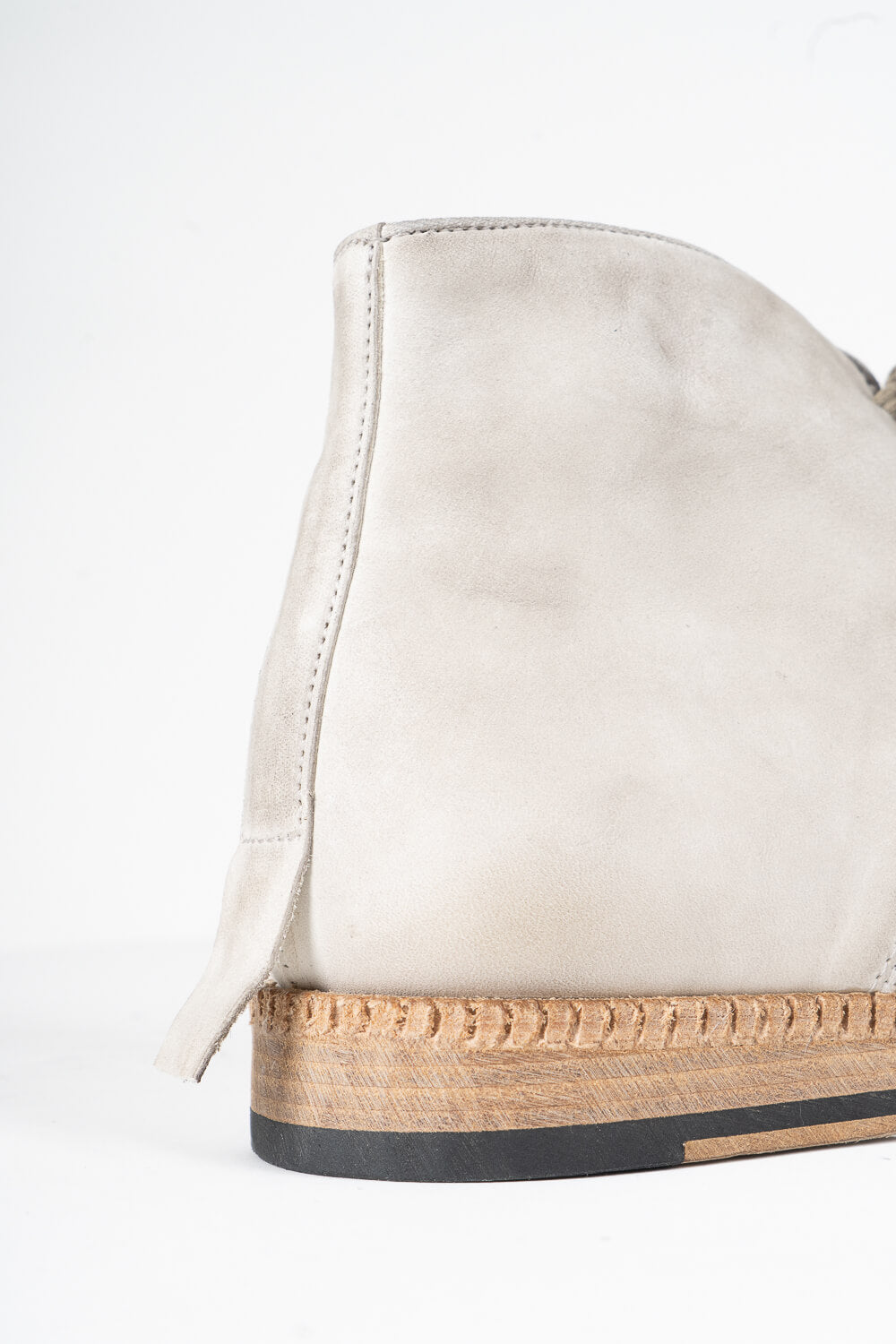 Italian Calf Leather Crease Effect Boot Dark Beige