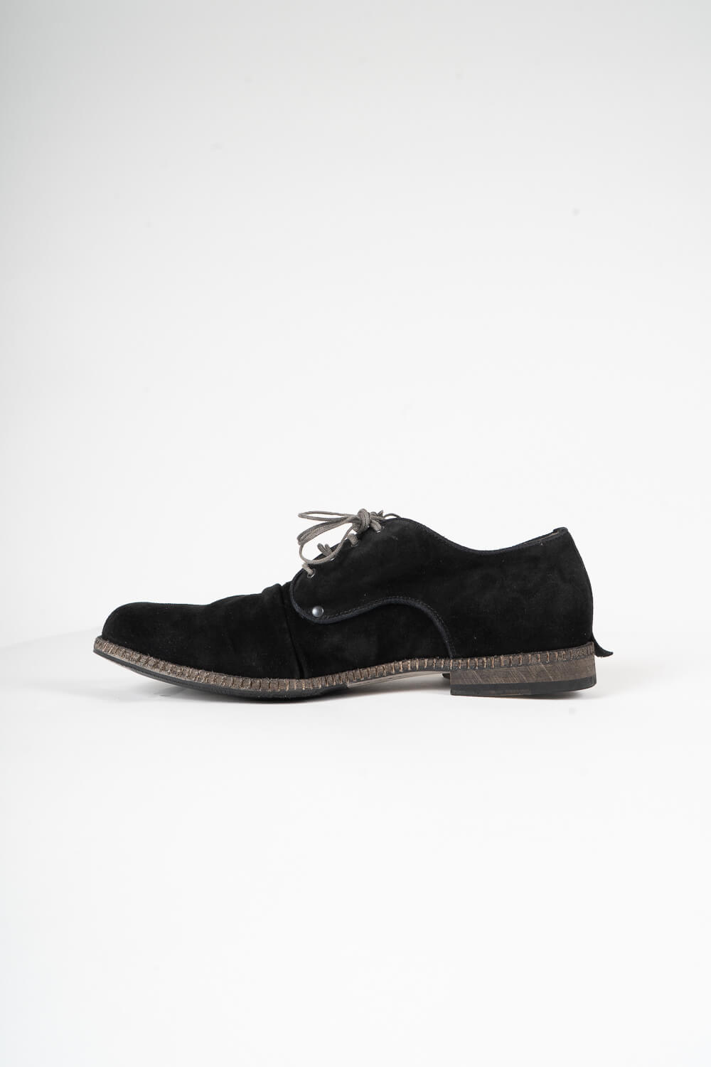 Italian Calf Suede Derby Shoe Black