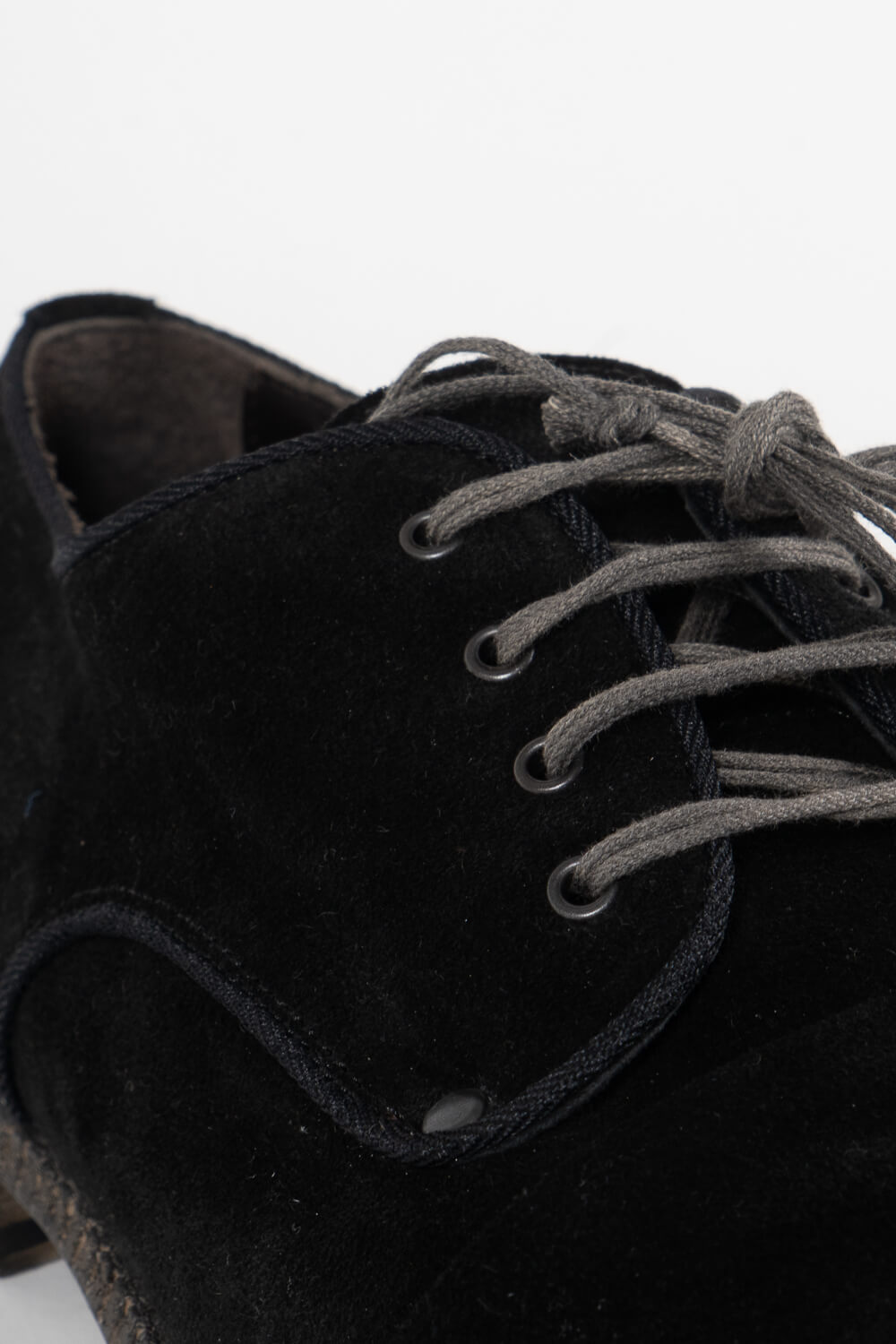 Italian Calf Suede Derby Shoe Black