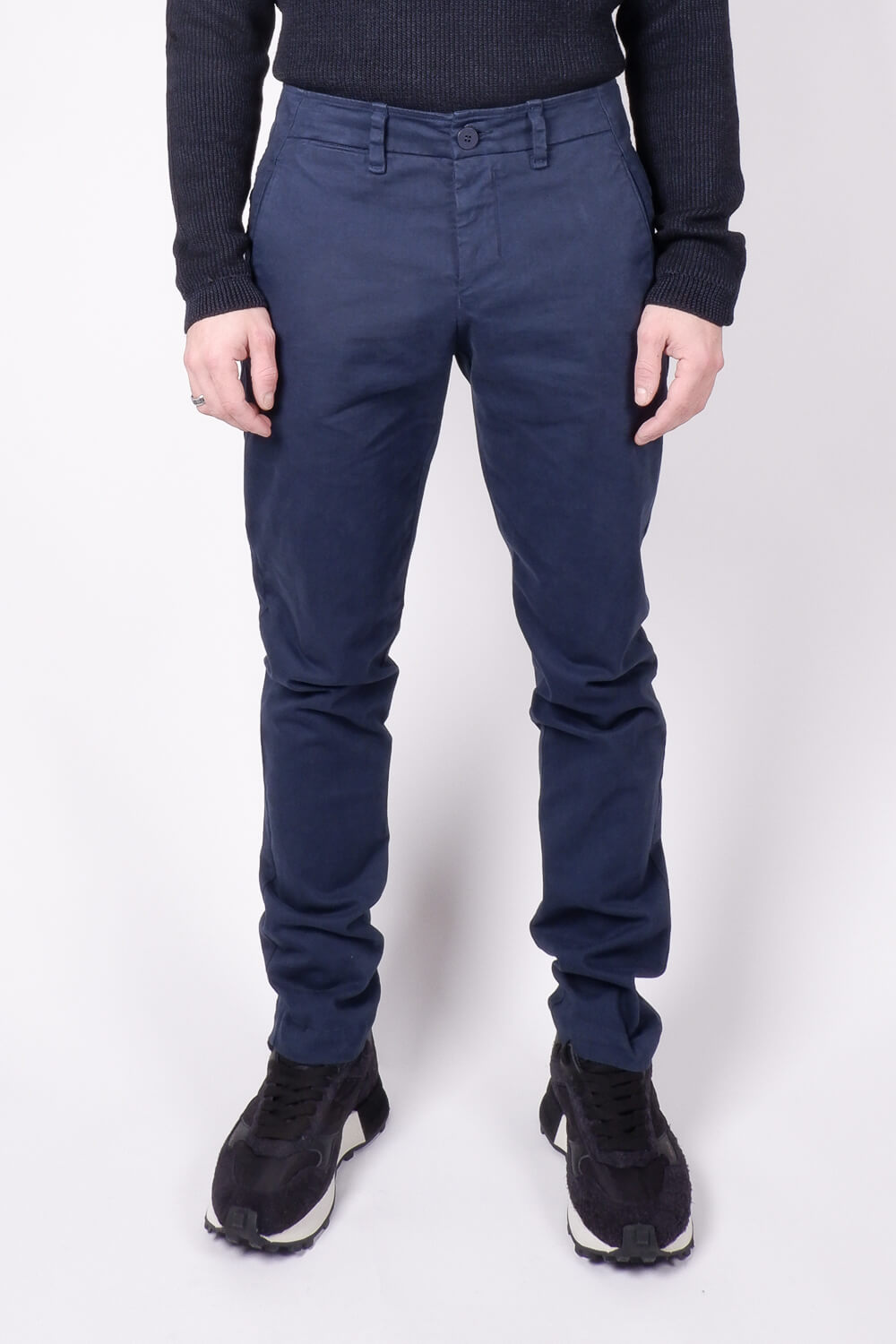 Italian Cotton Stretch Regular Fit Chinos Blue