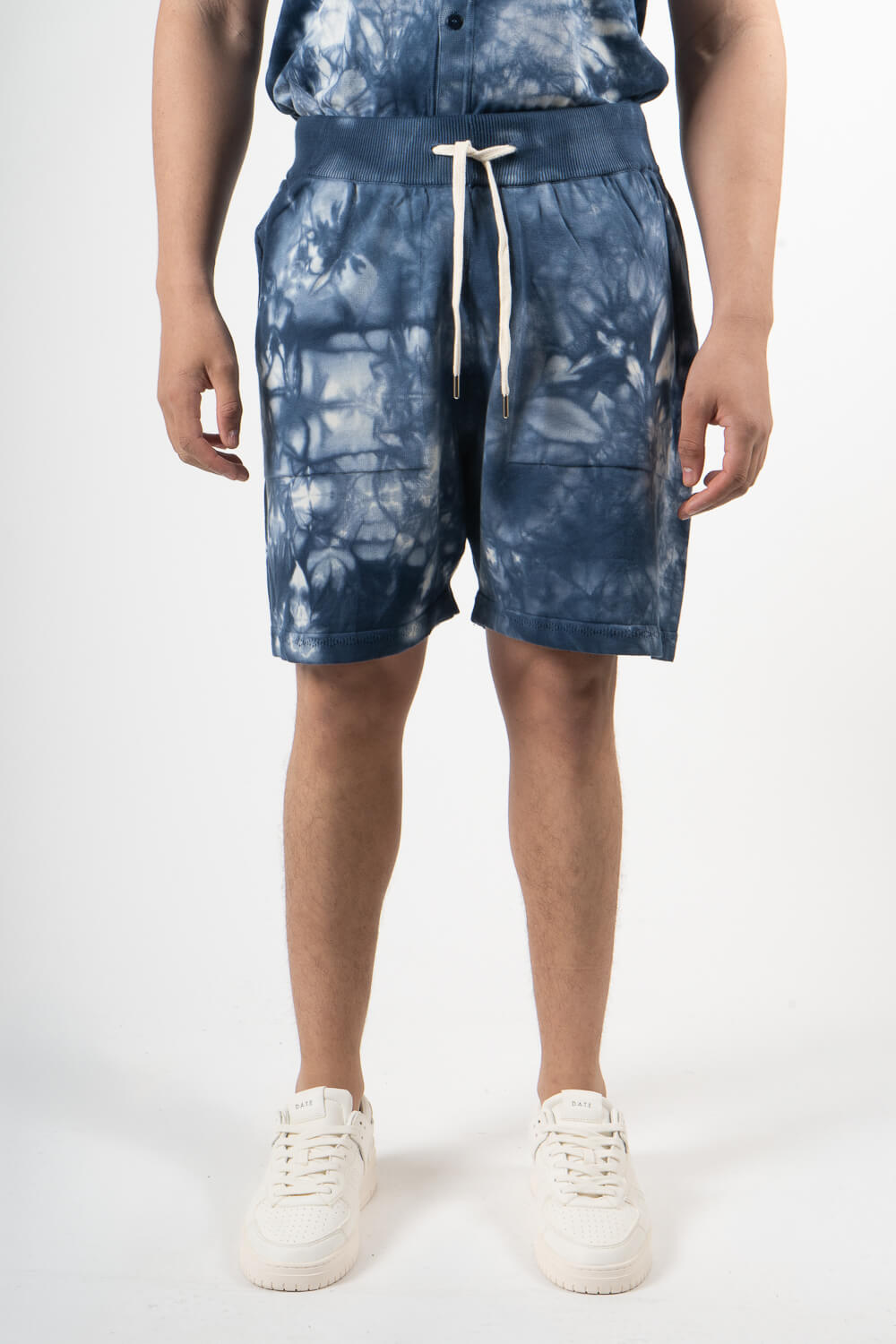 Italian Cotton Tie-Dye Shorts Blue
