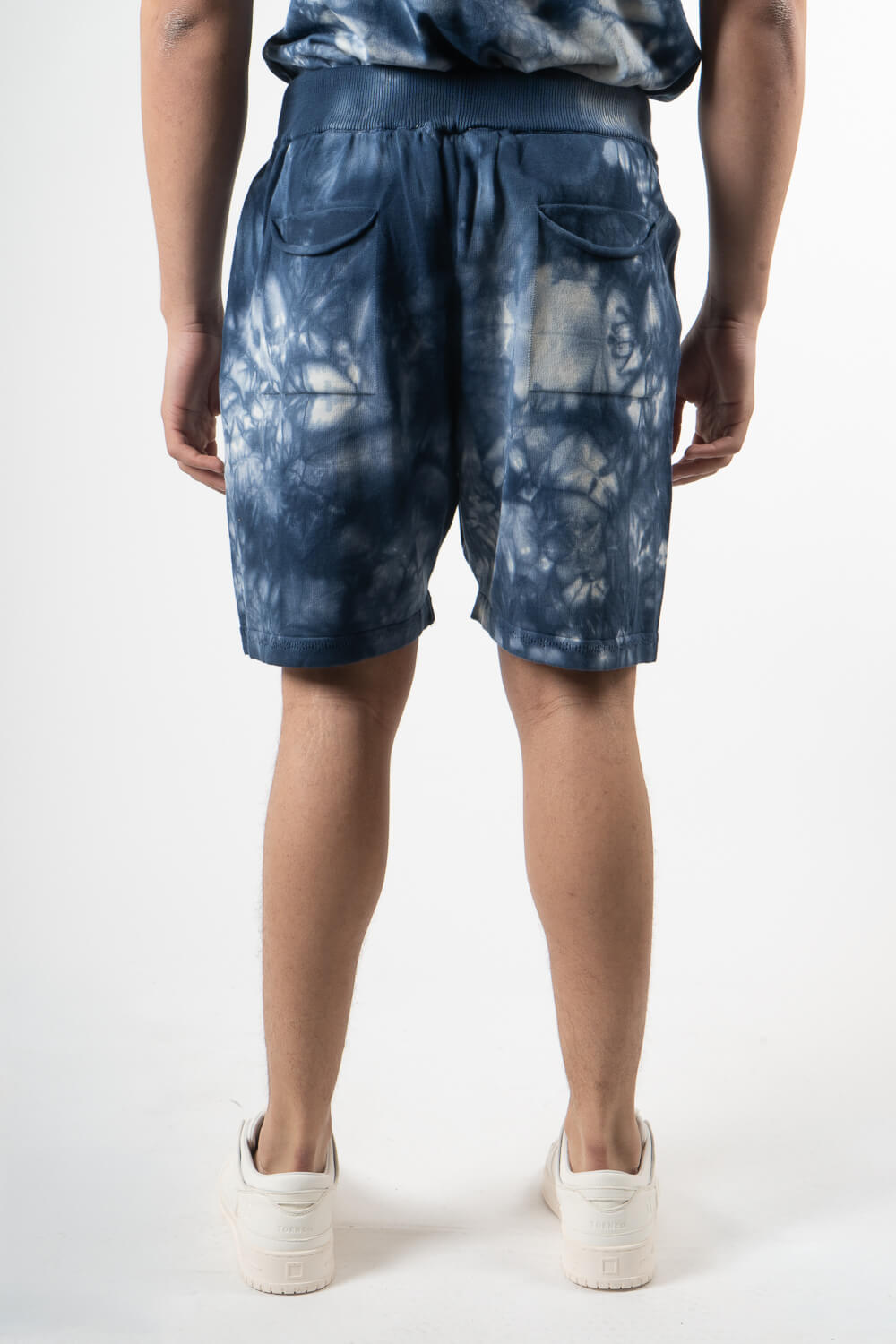 Italian Cotton Tie-Dye Shorts Blue