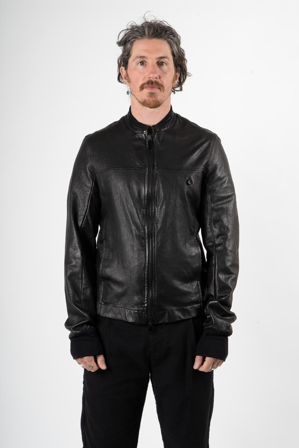 Italian Lambskin Leather Biker Jacket Black