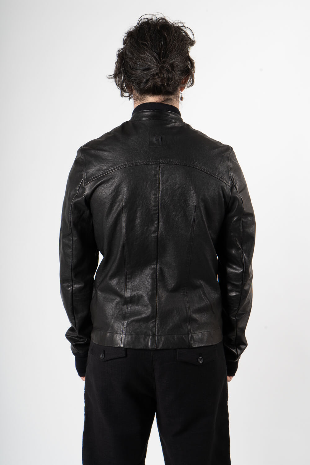 Italian Lambskin Leather Biker Jacket Black