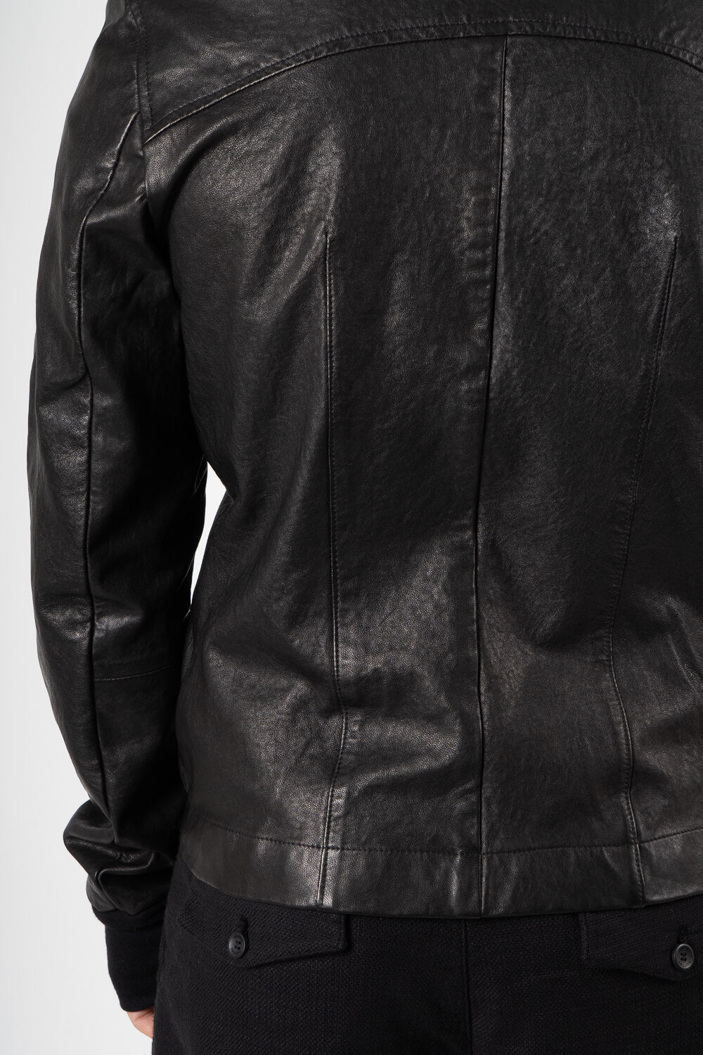 Italian Lambskin Leather Biker Jacket Black