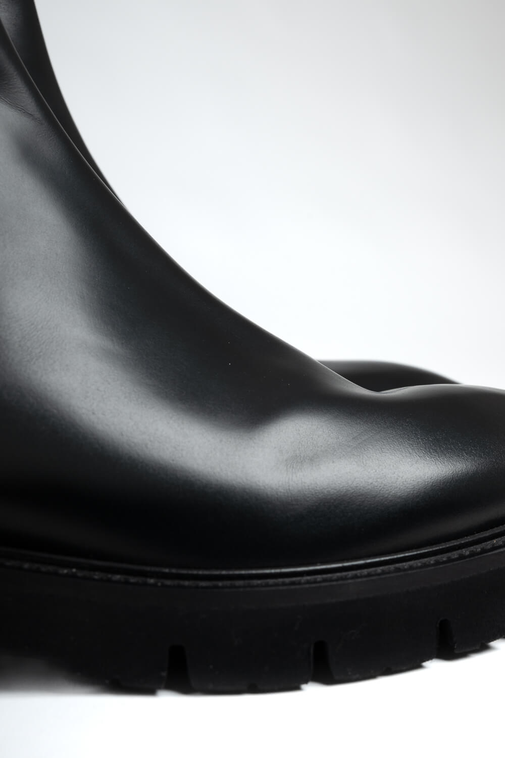 Italian Leather Patent Chelsea Boot Black