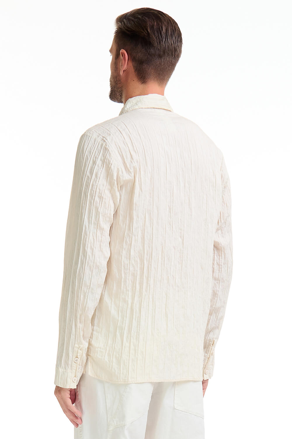 Italian Model Crinkled Effect Shirt Cream
