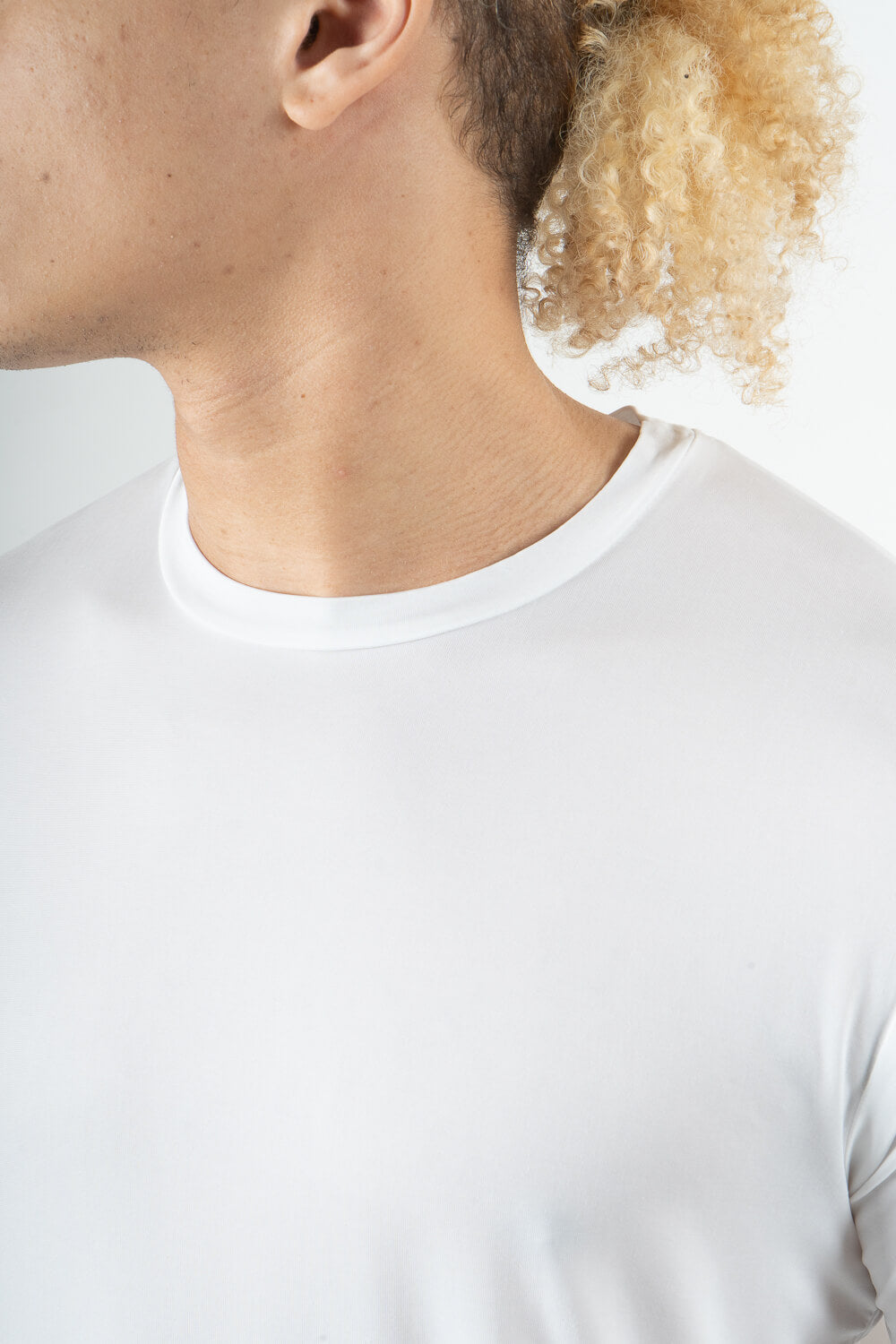 Italian Pure Silk Round Neck T-Shirt White