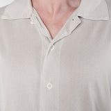 Cupro/Cotton Button-Up Shirt Light Grey