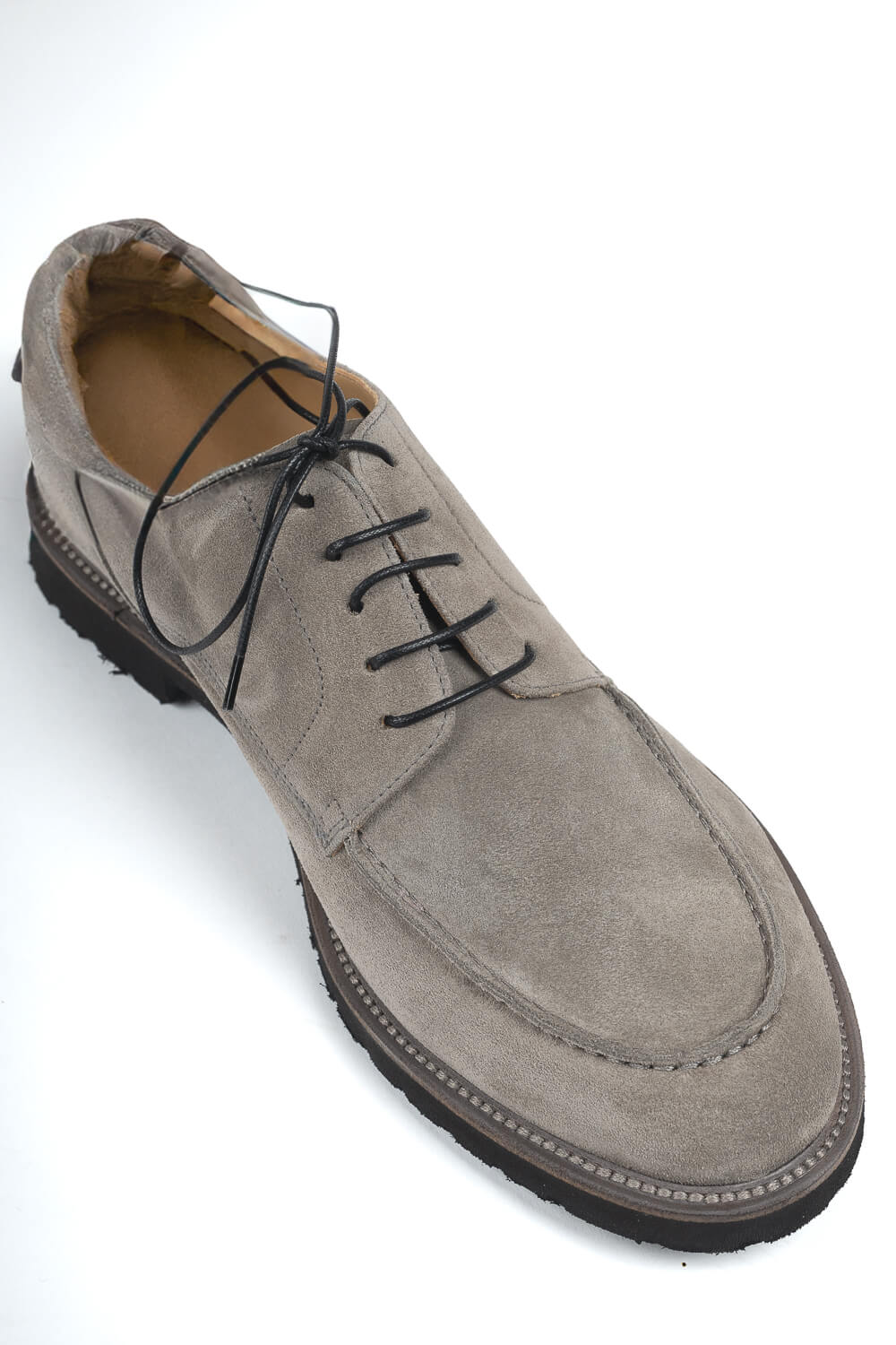 Italian Suede Lace Up Loafers Grey