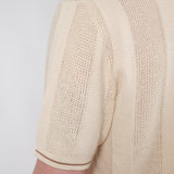 Jacquard Knitted Button-Up Shirt Beige