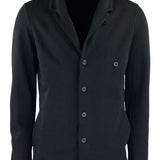 Jersey Cotton Button-Up Blazer Black