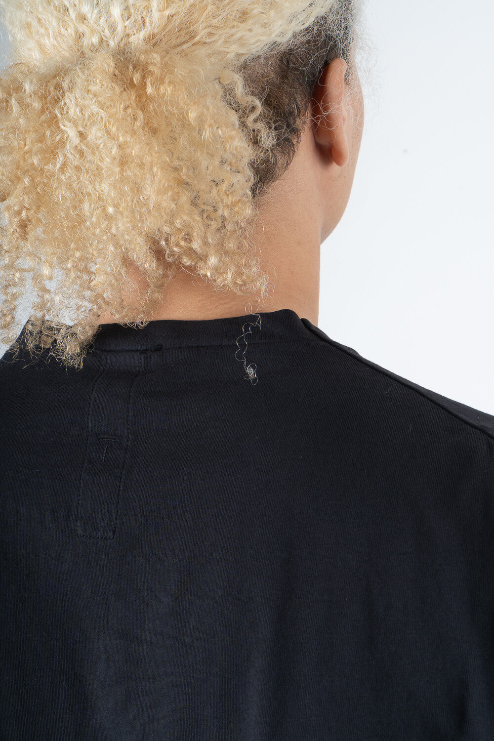 Jersey Cotton W/ Stitch Detail T-Shirt Black