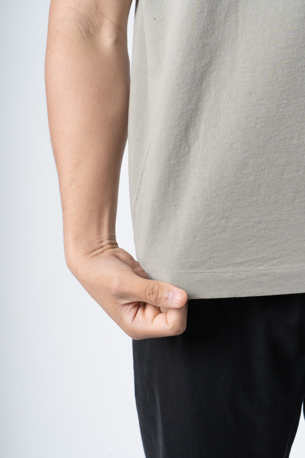 Jersey Cotton W/ Stitch Detail T-Shirt Dark Sand