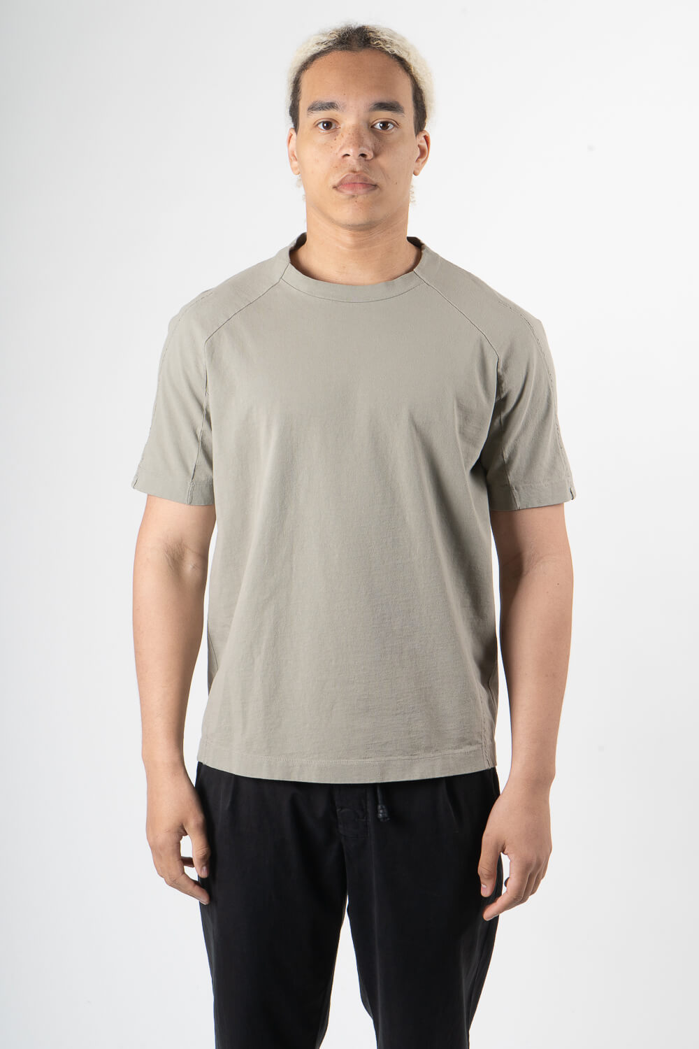 Jersey Cotton W/ Stitch Detail T-Shirt Dark Sand
