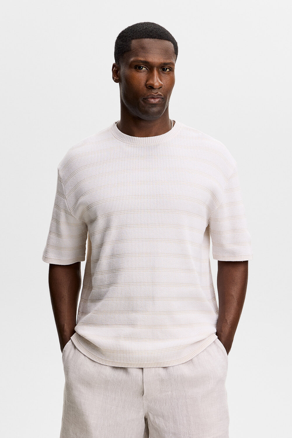 Jose Jacquard T-shirt Cream