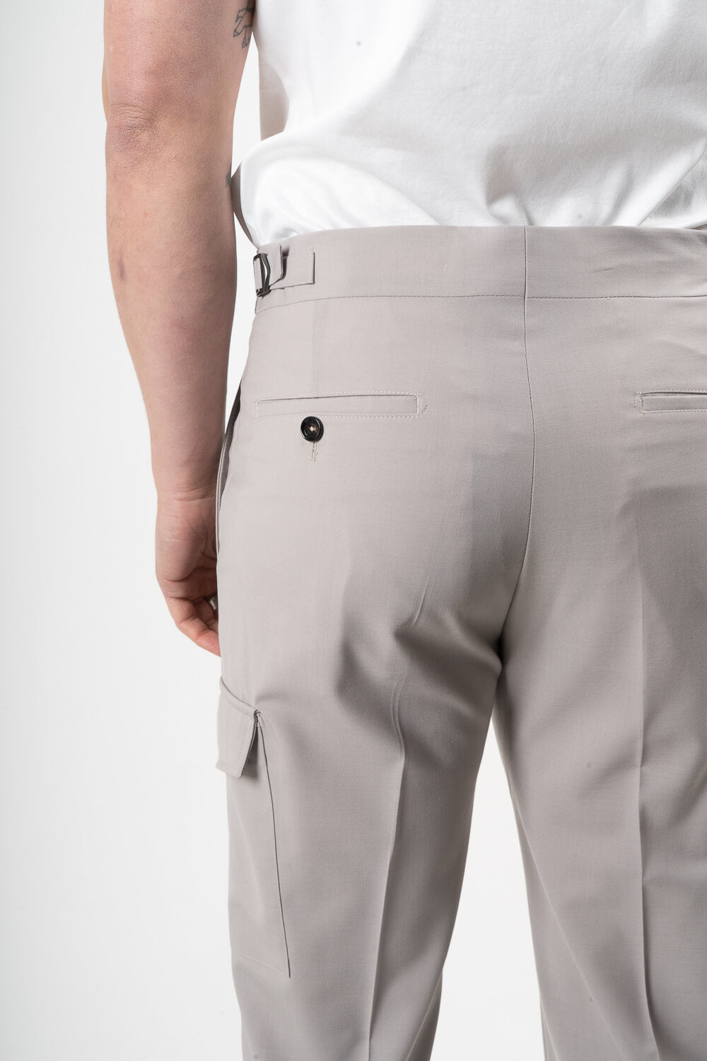 Karl Drawstring Cargo Trousers Beige