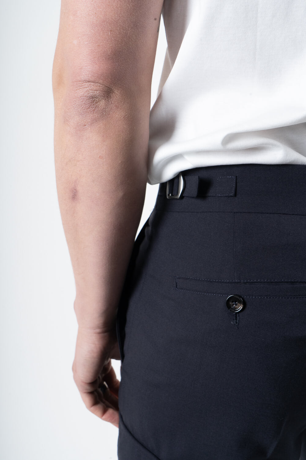Karl Drawstring Cargo Trousers Navy